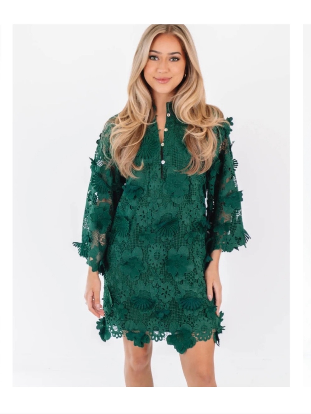 J.Marie Seraphina Flora 3D Long Sleeve Dress - Small
